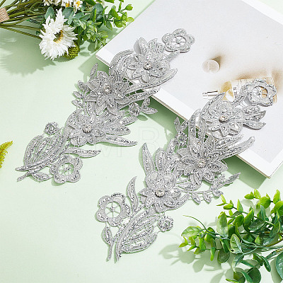 Flower Polyester Embroidery Garment Accessories AJEW-WH0304-64-1