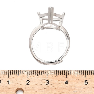 Rhodium Plated 925 Sterling Silver Adjustable Ring Components STER-NH0016-01D-P-1