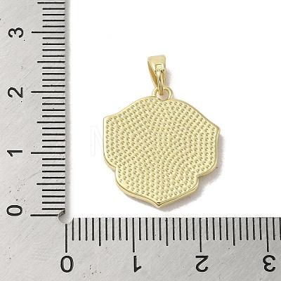 Brass Pave Shell Pendants KK-I708-09A-G-1