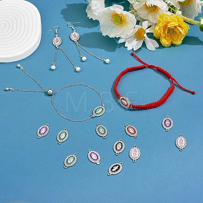 60 Pieces Virgin Mary Charm Connector Our Lady Virgin Mary Link Enamel Metal Charm Pendant JX330A-1
