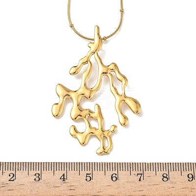 304 Stainless Steel Coral Shaped Pendant Necklaces for Women NJEW-L467-04G-1