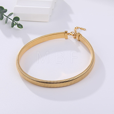 304 Stainless Steel Snake Chain Cuff Bangles for Women WG54B23-01-1