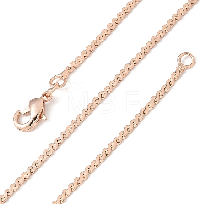 1.5mm Rack Plating Brass Serpentine Chain Necklaces for Women Men MAK-L044-12RG-1