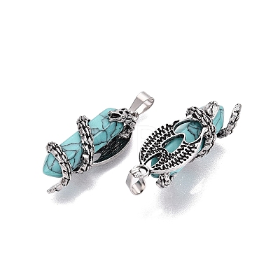 Natural & Synthetic Mixed Stone Double Terminal Pointed Pendants GG-N001-02AS-1