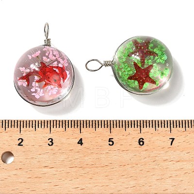 Transparent Glass Pendants GLAA-M048-02-1