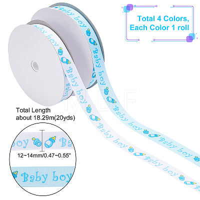   Baby Shower Ornaments Decorations Word Baby Printed Polyester Grosgrain Ribbons OCOR-PH0001-11-1