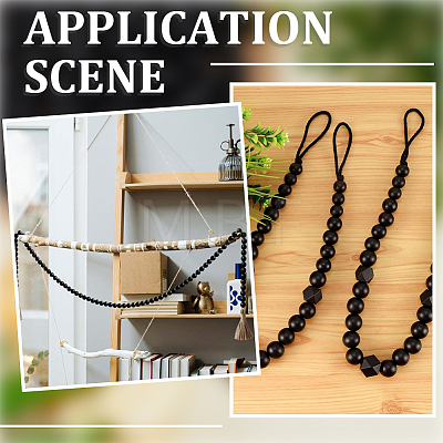 150Pcs Spray Painted Round Natural Schima Wood Beads WOOD-PA0001-69B-1