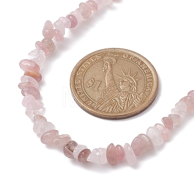 Natural Rose Quartz Chip Beaded Necklace NJEW-JN04616-03-1