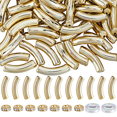 DIY Acrylic Tube & Brass Rhinestone Beads Jewelry Making Kits DIY-SP0002-17-1