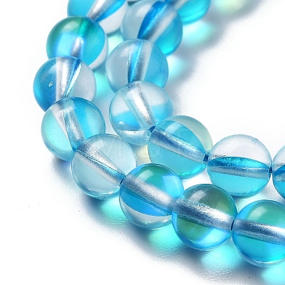 Synthetic Moonstone Beads Strands G-P528-J01-15-1