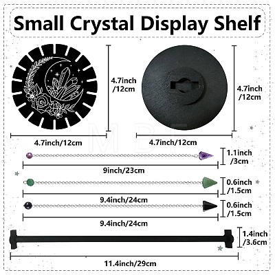 CRASPIRE 3Pcs Natural & Synthetic Mixed Gemstone Pointed Dowsing Pendulums DIY-CP0009-78A-01-1