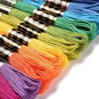 12 Skeins 12 Colors 6-Ply Polyester Embroidery Floss OCOR-M009-01B-01-1