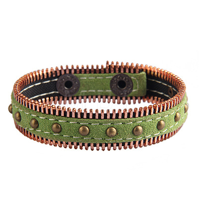 Alloy PU Leather Cord Studded Bracelets FS-WG408C4-02-1