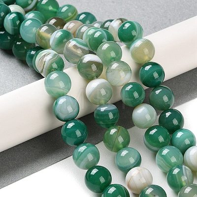 Natural Striped Agate/Banded Agate Beads Strands G-Z060-A01-C01-1