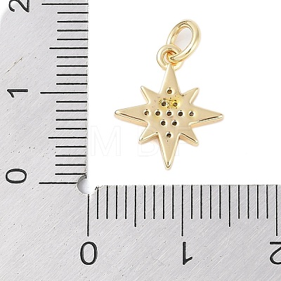 Rack Plating Brass Micro Pave Clear Cubic Zirconia Charms KK-Z060-08G-02-1