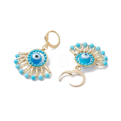 Handmade Evil Eye Lampwork Leberback Earrings EJEW-MZ00352-05-1