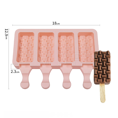 Food Grade DIY Rectangle Ice-cream Silicone Molds DIY-D062-05C-1