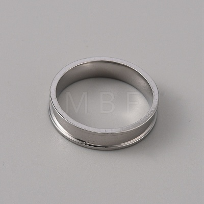 201 Stainless Steel Grooved Finger Ring Settings STAS-WH0027-27H-P-1