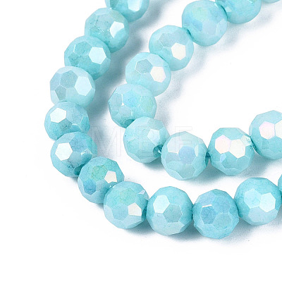 Anti-Tarnish Electroplate Glass Beads Strands EGLA-ZX010-6mm-10-1