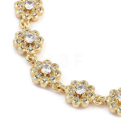 Brass Micro Pave Cubic Zirconia Link Bracelets for Women BJEW-U013-01G-07-1