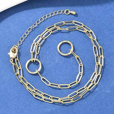 Brass Paperclip Chain Y Lariat Necklaces NJEW-H087-06F-G-1