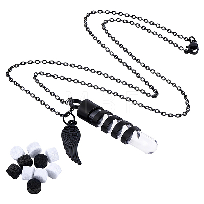 1Pc Wing 304 Stainless Steel Pendant Urn Ashes Necklaces NJEW-FG0001-28EB-1