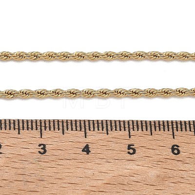10Pcs 2MM 304 Stainless Steel Rope Chain Necklaces NJEW-G203-08G-1