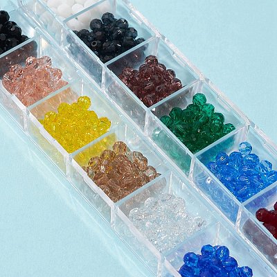 480Pcs 12 Colors Glass Beads Strands EGLA-FS0001-33-1