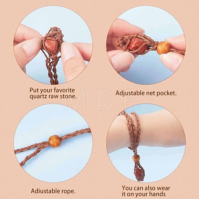 Adjustable Braided Waxed Cord Macrame Pouch Necklace Making NJEW-I243-A01-1