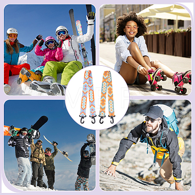 ANATTASOUL 2Pcs 2 Colors Polyester Webbing Ski Boot Straps AJEW-AN0007-17-1