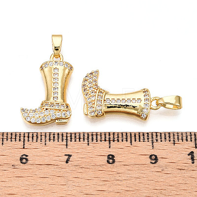 Brass Micro Pave Cubic Zirconia Pendants KK-N254-239G-1