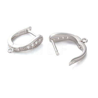 Anti-Tarnish Rhodium Plated 925 Sterling Silver Leverback Earring Findings STER-NH0012-01P-1