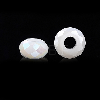 Imitation Jade Glass European Beads GPDL-N005-B14mm-A01-1