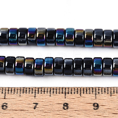 AB Color Plated Opaque Glass Beads Strands GLAA-T026-3x6mm-P01-1