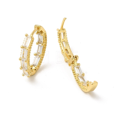 Cubic Zirconia Rectangle Hoop Earrings EJEW-E270-09G-01-1