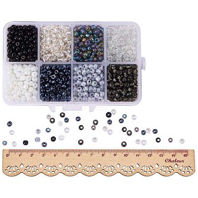 Mixed Style 6/0 Round Glass Seed Beads SEED-PH0006-4mm-01-1