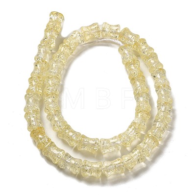 Transparent Crackle Glass Beads Strands GLAA-D025-01D-1