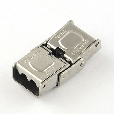 Smooth Surface 201 Stainless Steel Watch Band Clasps STAS-R063-86-1