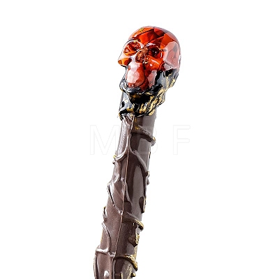 Skull Natural Red Jasper Magic Wand with Resin Stick PW-WG2DDC6-01-1