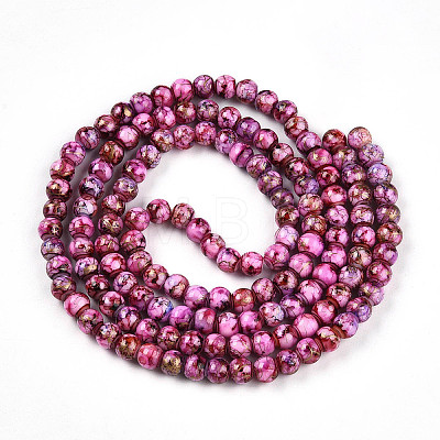 Baking Paint Glass Beads Strands X-DGLA-N003-6mm-B03-1