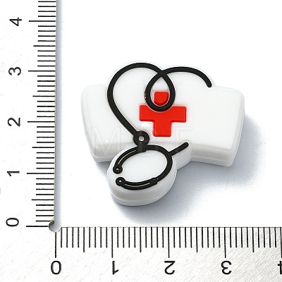 Medical Treatment Theme Stethoscope Silicone Beads SIL-G010-02B-1