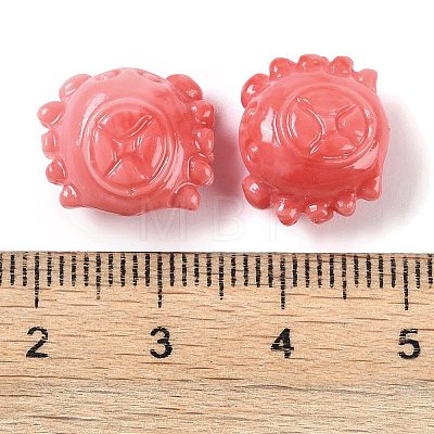 Synthetic Shell Dyed Carved Beads SHEL-H005-13-1