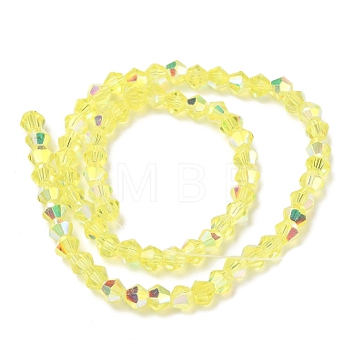 Electroplate Transparent Glass Beads Strands EGLA-K015-18F-1