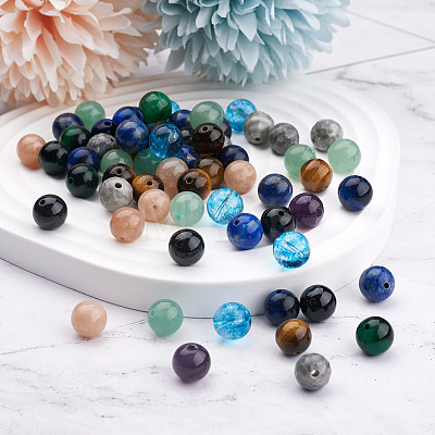 Kissitty 100Pcs 10 Style Natural Gemstone Beads G-KS0001-04-1