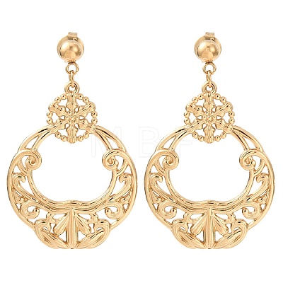 304 Stainless Steel Stud Dangle Earrings SA-G607-01G-1