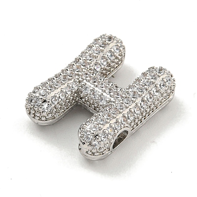 Platinum Plated Brass Micro Pave Cubic Zirconia Pendants KK-L073-001P-H-1