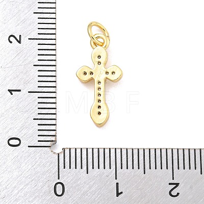 Rack Plating Brass Micro Pave Clear Cubic Zirconia Pendants KK-B093-06G-1