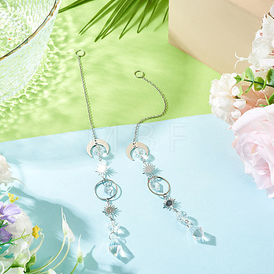 Glass Hanging Suncatchers HJEW-TADJ0005-1