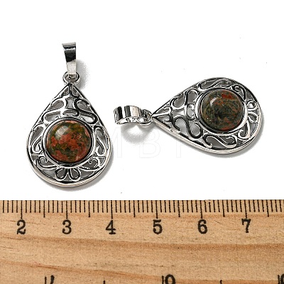 Natural Unakite Pendants G-Q158-05P-25-1