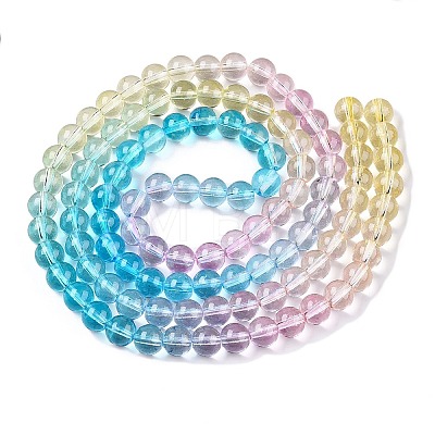 Baking Painted Transparent Glass Beads X-DGLA-M001-8mm-03-1